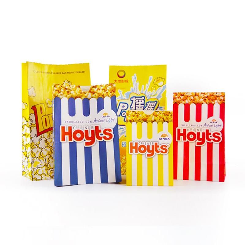 Tin Tie Popcorn Kraft Paper Bags with Clear Window