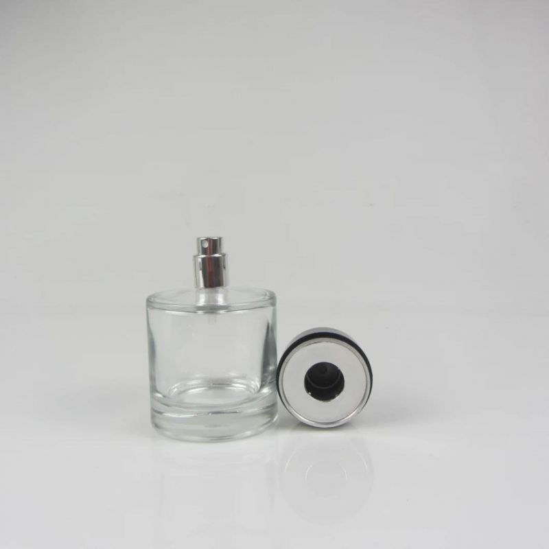 100ml Glass Empty Round Perfume Bottle with Black Cap