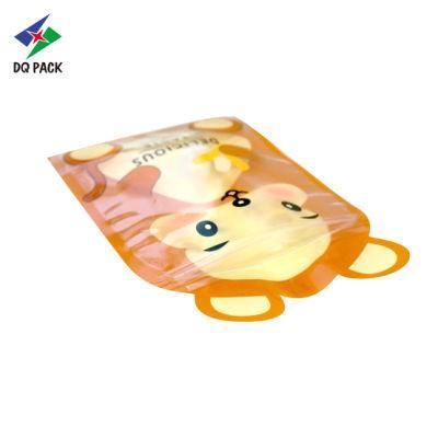 Dq Pack Custom Printed Zipper Pouch Custom Logo Plastic Packaging Bag Special Shape Packaging Bag for Snack Candy Packaging