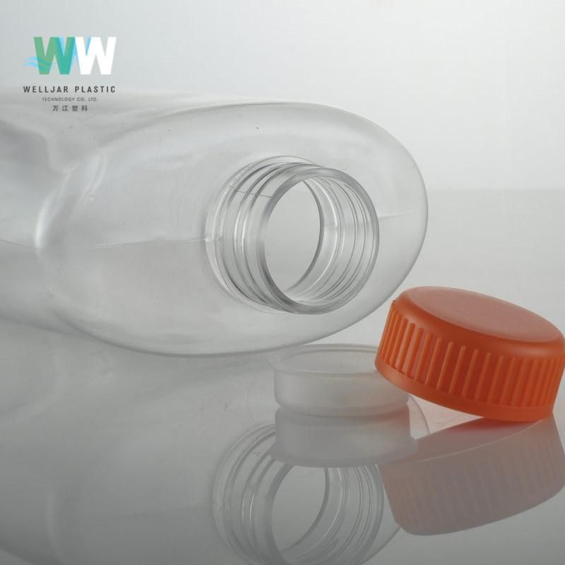800ml Plastic Pet Empty Flat Bottle with Screw Cap
