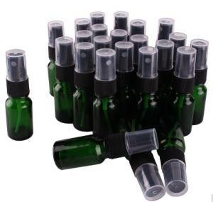 10ml Green Glass Spray Bottle W/ Black Fine Mist Sprayer Essential Oil Bottles Empty Cosmetic Containers