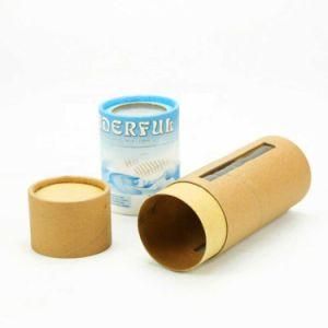 Custom Printed Round Paper Canister with PVC Window Lid Cardboard Packaging Tube