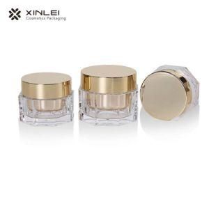 Gold Luxury Cosmetic Jar Amber Material Round Cosmetic Bottle 15g