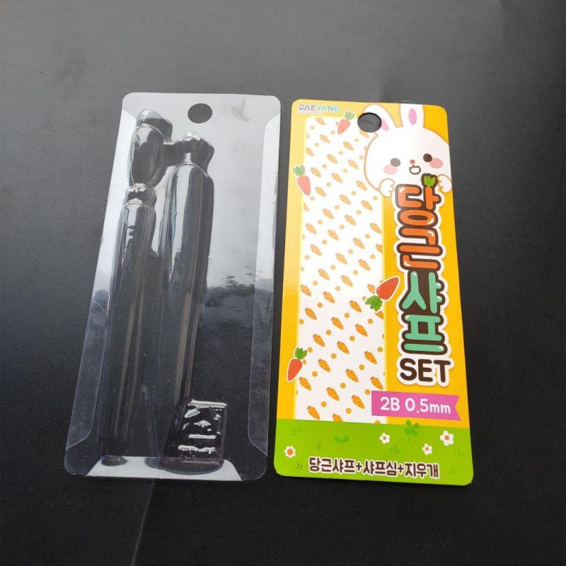 Plastic three folding edge Blister  with Paper Card Packaging Sets