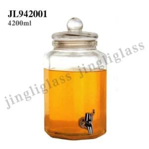 Tap Glass Jar for Beer Dispenser and Beverage