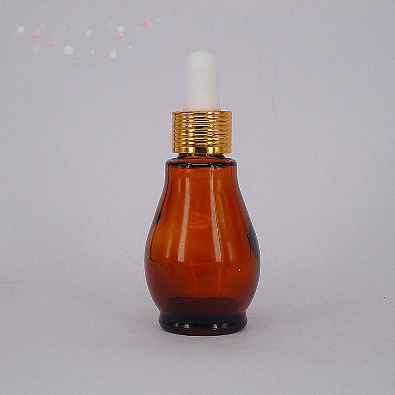 Amber Glass Dropper Bottle Single Gourd Shaped Essential Oil Bottle 10ml, 20ml, 30ml, 50ml, 100ml