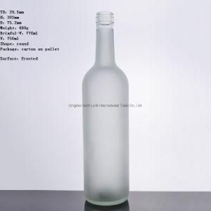 Round Shape 700ml 750ml Tall Frosted Vodka Bottle