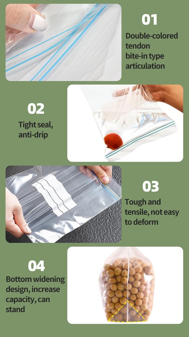 Customized Food Packaging Ziplock Plastic Bag Waterproof Ziplock Plastic Pouch