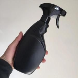 500ml Plastic HDPE Matt Black Flat Shape Car Cleaning Trigger Spray Bottle