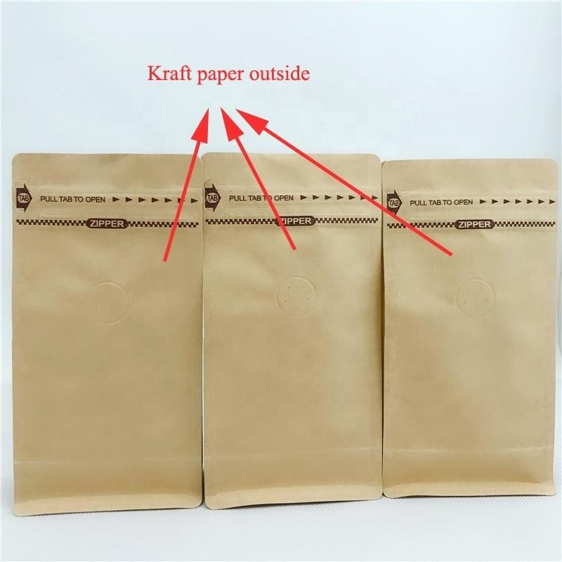 Eco-Friendly Logo Printed Degassing Valve Flat Bottom Pouches 250