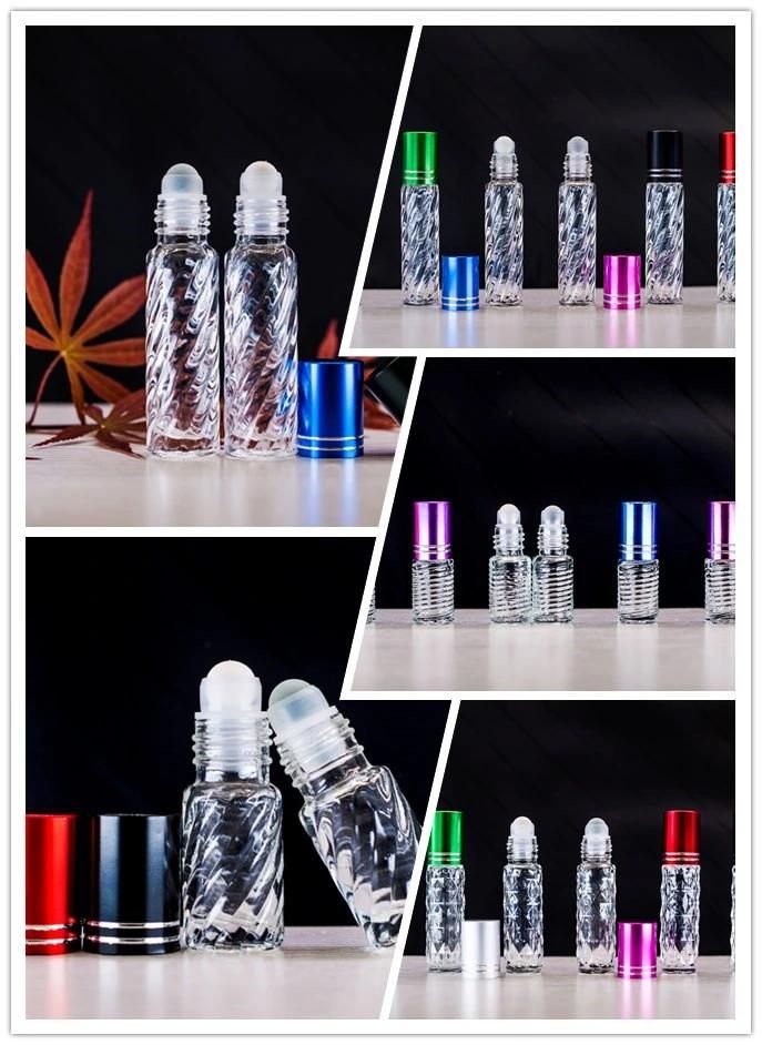 10ml Frosted Glass Roll on Perfume Bottle with Metal Ball and Aluminum Cap
