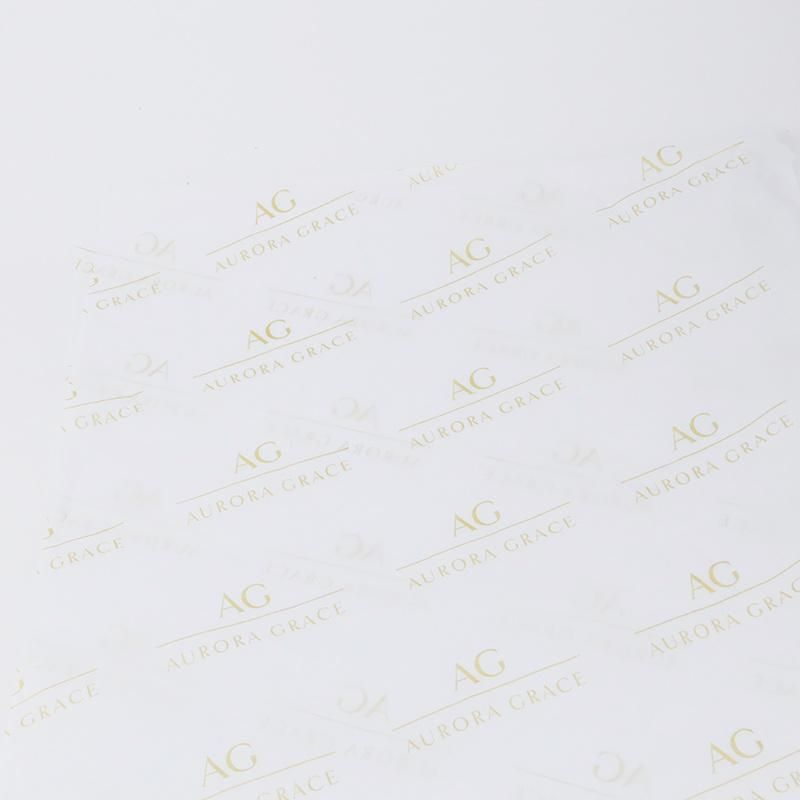 Gold Color Printed Logo White Tissue Wrapping Paper