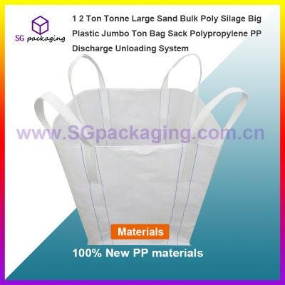 1 2 Ton Tonne Large Sand Bulk Poly Silage Big Plastic Jumbo Ton Bag Sack Polypropylene PP Discharge Unloading System