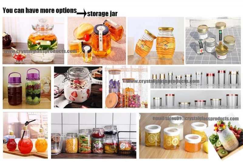 Glass Jar, Food Jar, Kitchenware Storage Can with Stainless Steel Lids