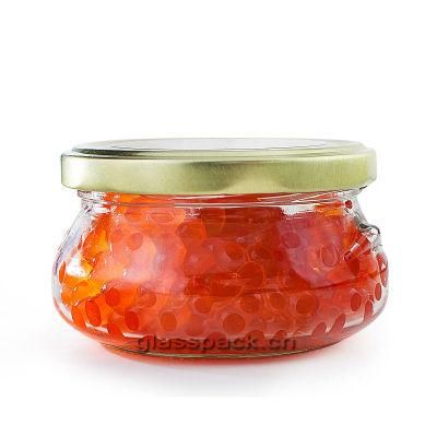 Classic Tapered Glass Caviar Jar with Metal Cap