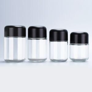 5ml 50ml 70ml 110ml Herb Child Proof Glass Jar in a Straight Sided Glass Body with Child Proof Lid