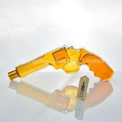 Gun Shaped Glass Bottles Tequila Brandy Vodka Whiskey Glass Bottle