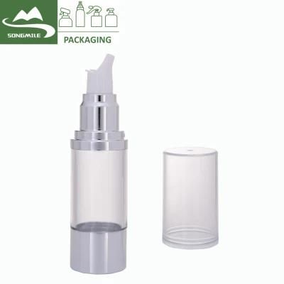 Empty Skin Care Round White Slim Cosmetic Dispenser Plastic Airless Pump Spray Bottle