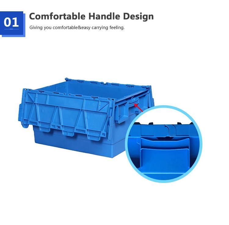 70L Plastic Packing Container Plastic Totes Stackable Plastic Moving Box