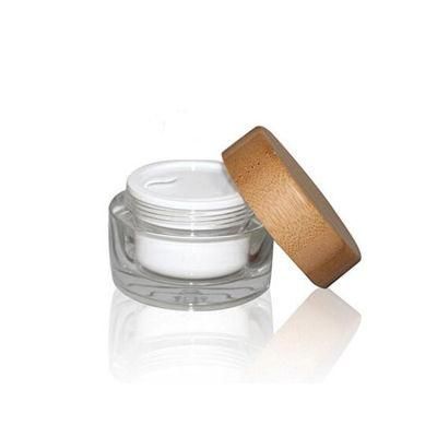 Plastic Acrylic Cosmetic Bamboo Texture Jar with Screw Lid Ssh-1018