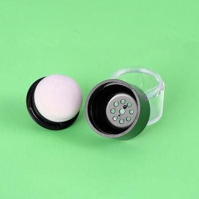 10g Empty Plastic Transparent Clear Loose Powder Case with Puff