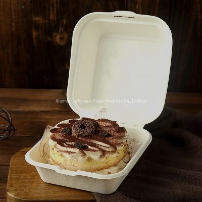 Biodegradable Food Packaging Takeaway Box Disposable Takeout Paper Box for Burger Sandwich Cake