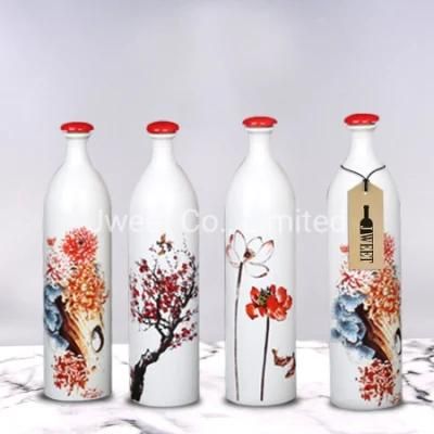 Chinese Porcelain Ceramic Wine Bottle 700ml 750ml