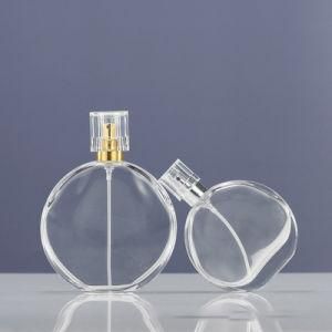 Wholesale 30ml 50ml Empty Flint Glass Flat Refillable Perfume Bottles with Spray Atomizer