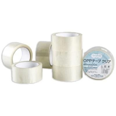 Packing BOPP Logo Custom Customised Box Carton Sealing OPP Adhesive Tape Waterproof Acrylic Masking No Printing Single Sided
