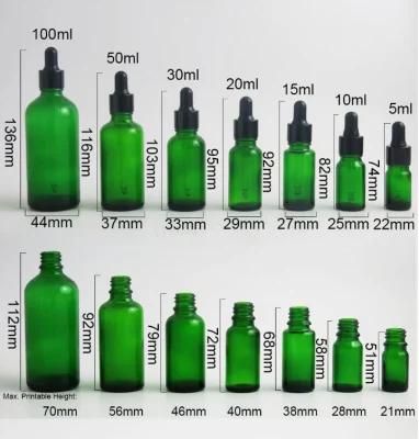 Refillable Green Glass Perfume Bottle Essential Oil Bottles with Fine Mist Spray 100ml 50ml 30ml 20ml 15ml 10ml 5ml