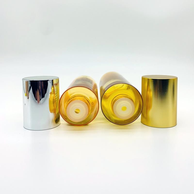 China Manufactory PETG Cosmetic Bottle with Metalized Plastic Cap