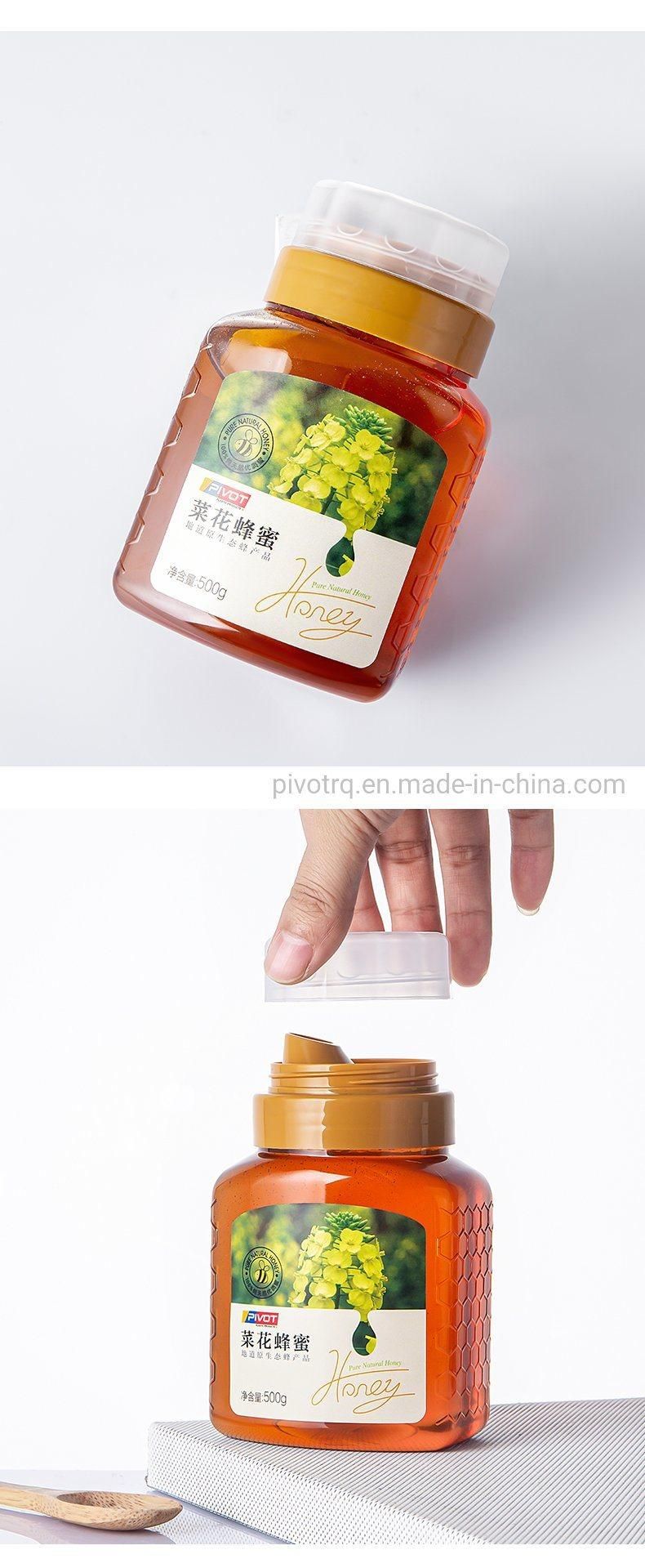 500g Pet Food Grade Plastic Honey Bottle with Reflux Inlet Design Cap