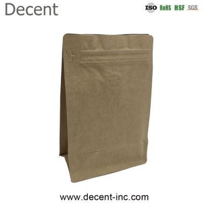 Resealable Custom Zipper Top Kraft Paper Snack Cookie Packaging Plastic Ziplock Stand up Pouch Food Paper Bag Brown Paper Bag with Air Valve