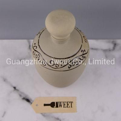 Unique Design Decal Printing 500ml Ceramic Tequila Bottle
