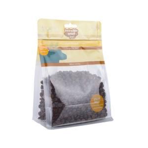 Food Grade Transparent Window Flat Bottom Zip Lock Plastic Bag for Coffee Snack Pet Food Packaging Nylon Bags
