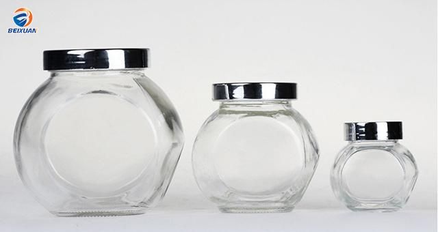 380ml Hot Sale High Quality Storage Flat Drum Glass Jar Spice Jar