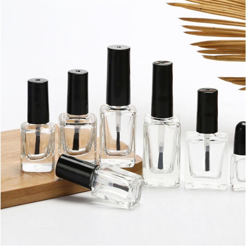 PP Plastic Square Transparent Nail Polish Bottles