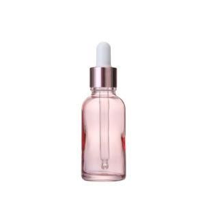 5ml 10ml 20ml 30ml50ml Pink Color Essential Oil Bottle Glass Dropper Serum Bottle with Pipette Wholesale