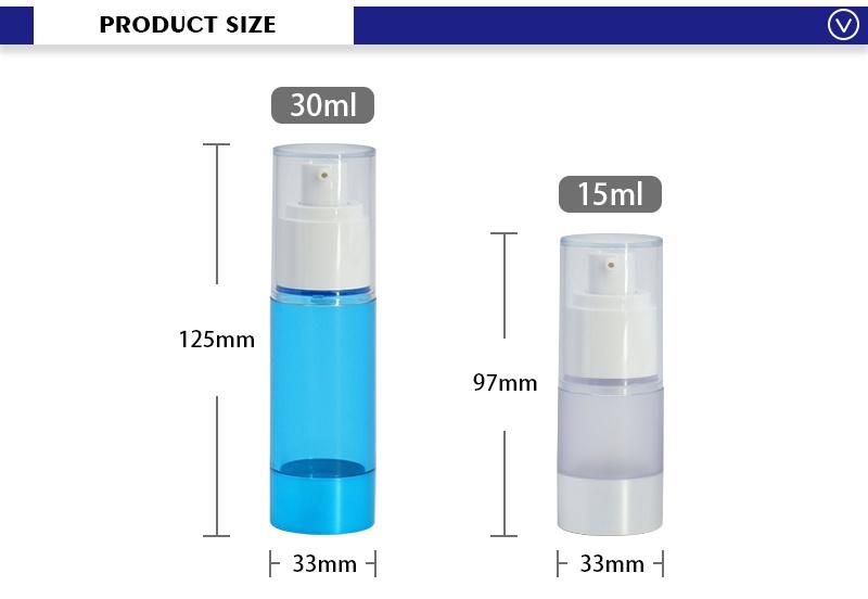 15ml 30ml Small Airless Lotion Cosmetic Bottles Empty Cream Bottle