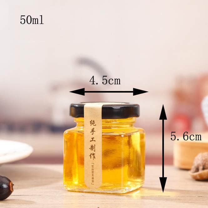 Unique Different Sizes Square Glass 200ml Honey Jars