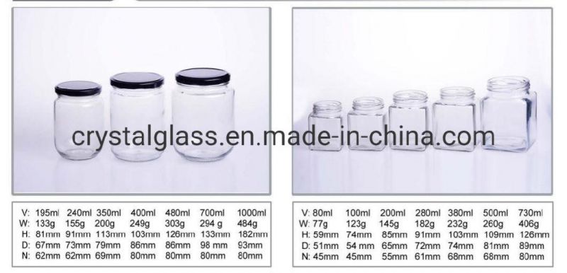 25ml 40ml 100ml 180ml 280ml 380ml 500ml 720ml Transparent Hexagon Glass Royal Honey Jar