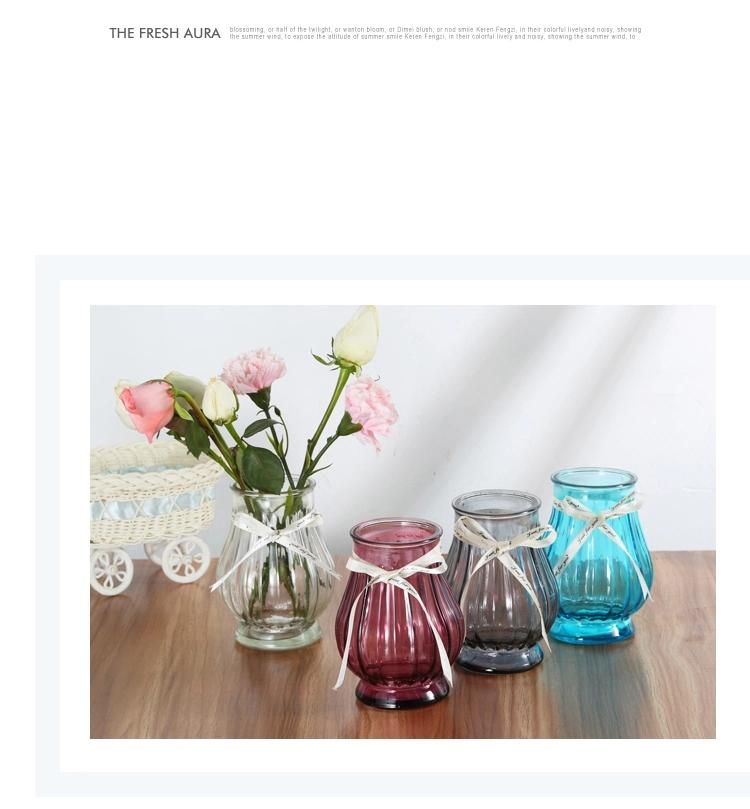 Hot Selling 15.8cm Lantern Shaped Wide Mouth Glass Vase for The Art of Inserting Flowers