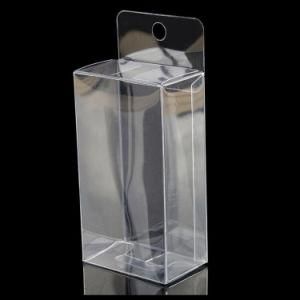 Custom Size Blank Packaging Clear PVC Pet Transparent Plastic Box with Hanger