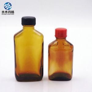 50ml 100ml Square Amber Hair Oil Glass Bottle with Screw Cap