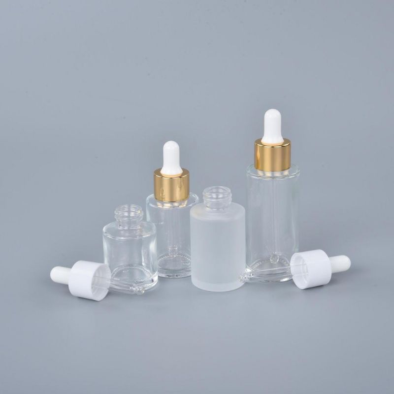 Wholesale Empty Clear Essential Oil Container Frosted Glass Dropper Bottle