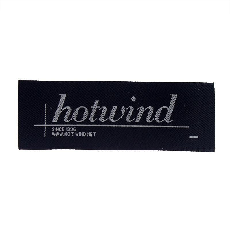 Customized Black End-Fold Woven Neck Label for Clothing