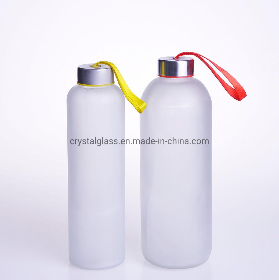 Clear Glass Water Bottle with Bamboo Lids 150-1000ml