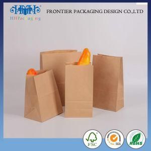 Custom Brown Kraft Paper Cheap Food Pack Bakery Bread Packaging Bulk Packaging Bag Bolsa De Papel for Hamburger