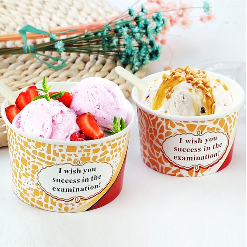 Disposable Double PE Lined Custom Printed Ice Cream Paper Bowl for Dessert Bar