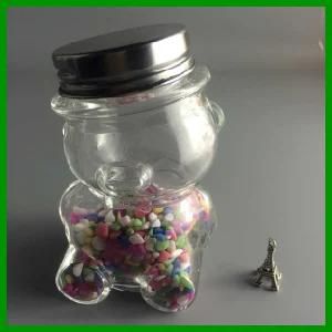 Empty Cute Bear Shape Glass Storage Jar